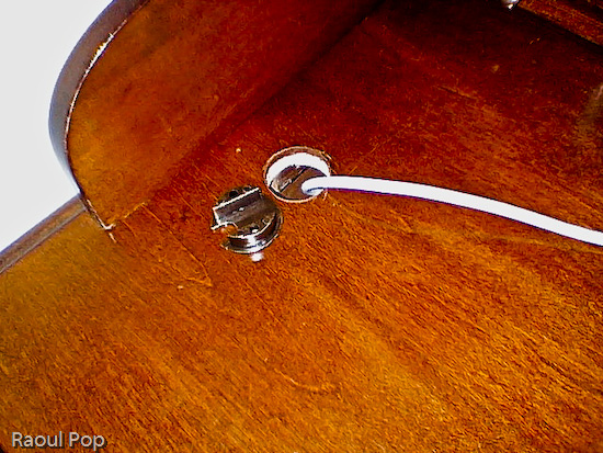 Hole drilled for power cable