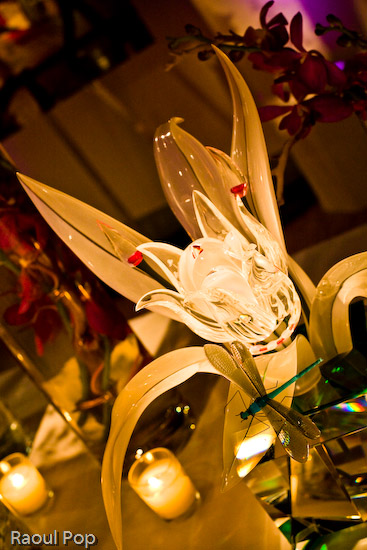 One of the crystal sculptures