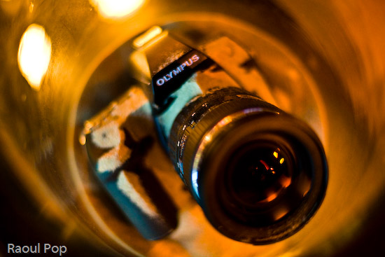 Olympus E-3 buried in sand