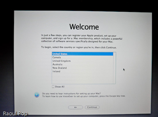 MacBook welcome screen