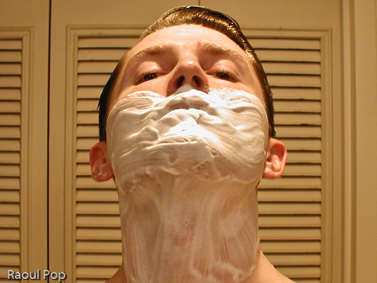 Shaving lotion properly applied to face