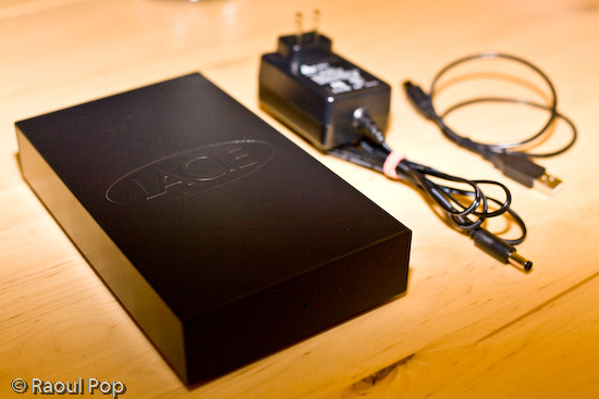 500 GB LaCie USB hard drive with cables
