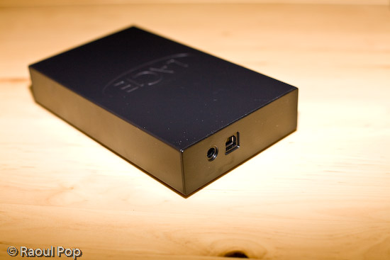 500 GB LaCie USB hard drive (back view)