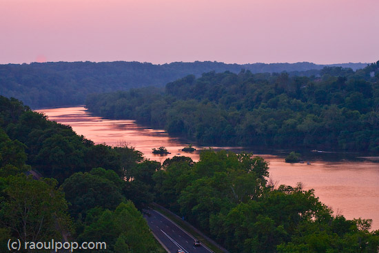 Night falls gently on the old river