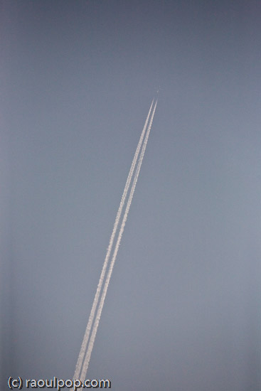 Early morning contrails