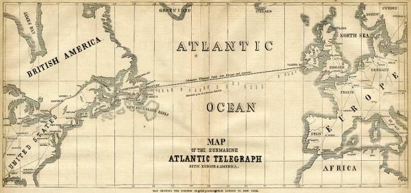 1858 Telegraph Cable Map