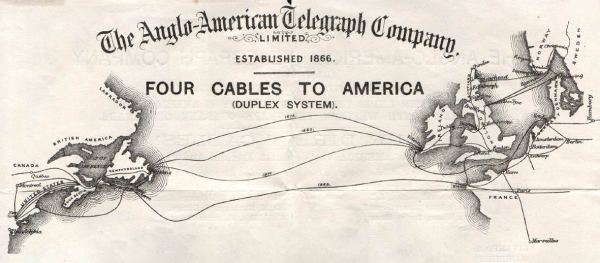 1880 Telegraph Cable Map