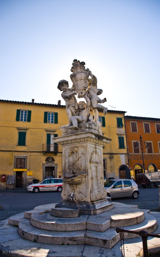 Some cherubim is peeing in the water fountain