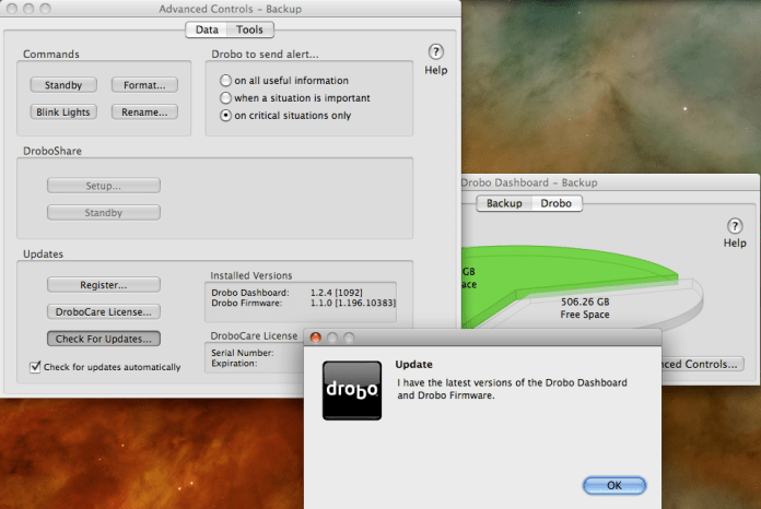 drobo-dashboard-check-for-updates-error