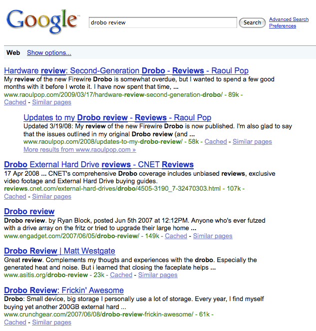 drobo-review-google-search