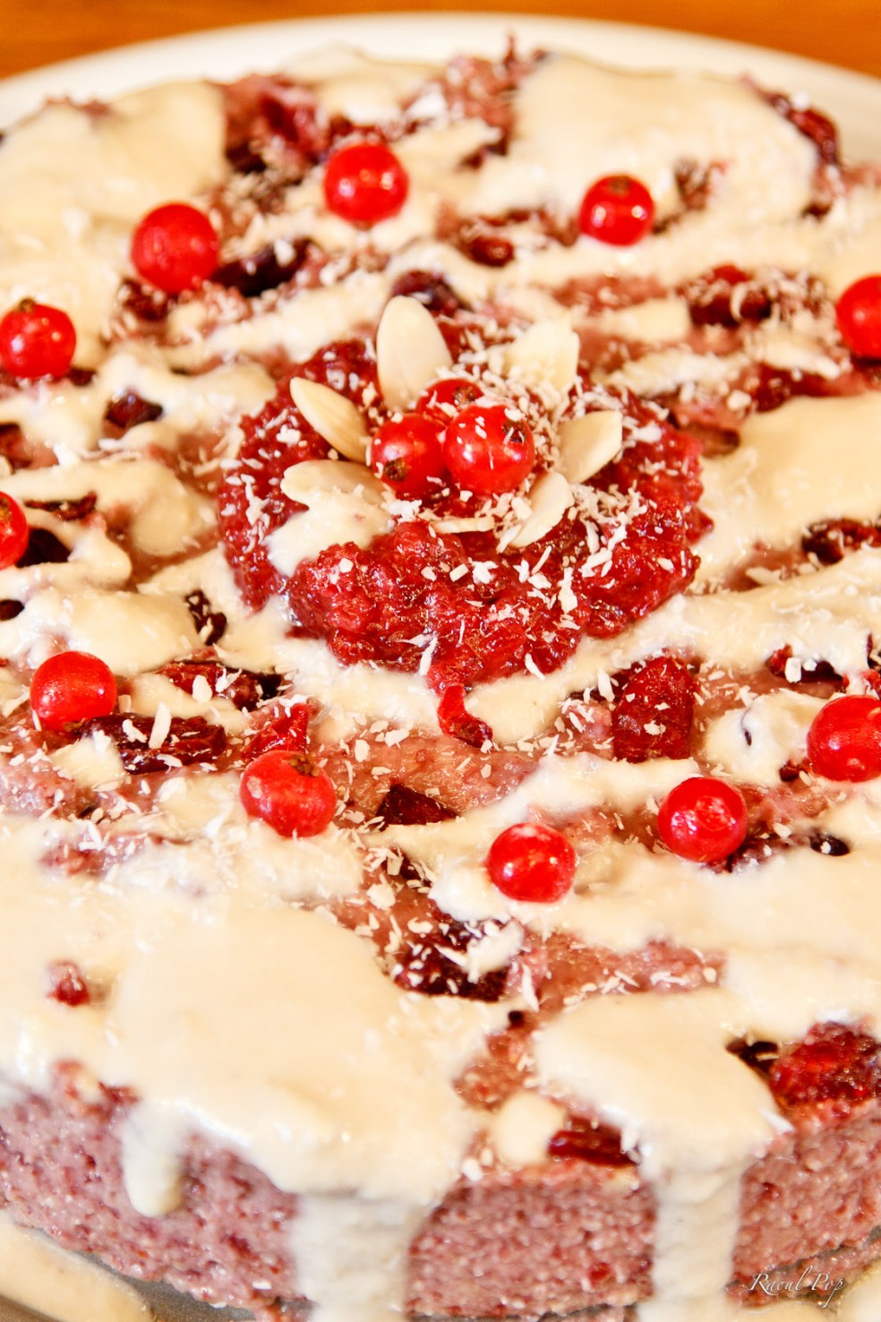 Glazed cranberry cake