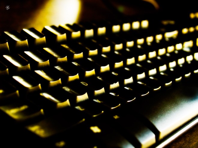 A black computer keyboard.