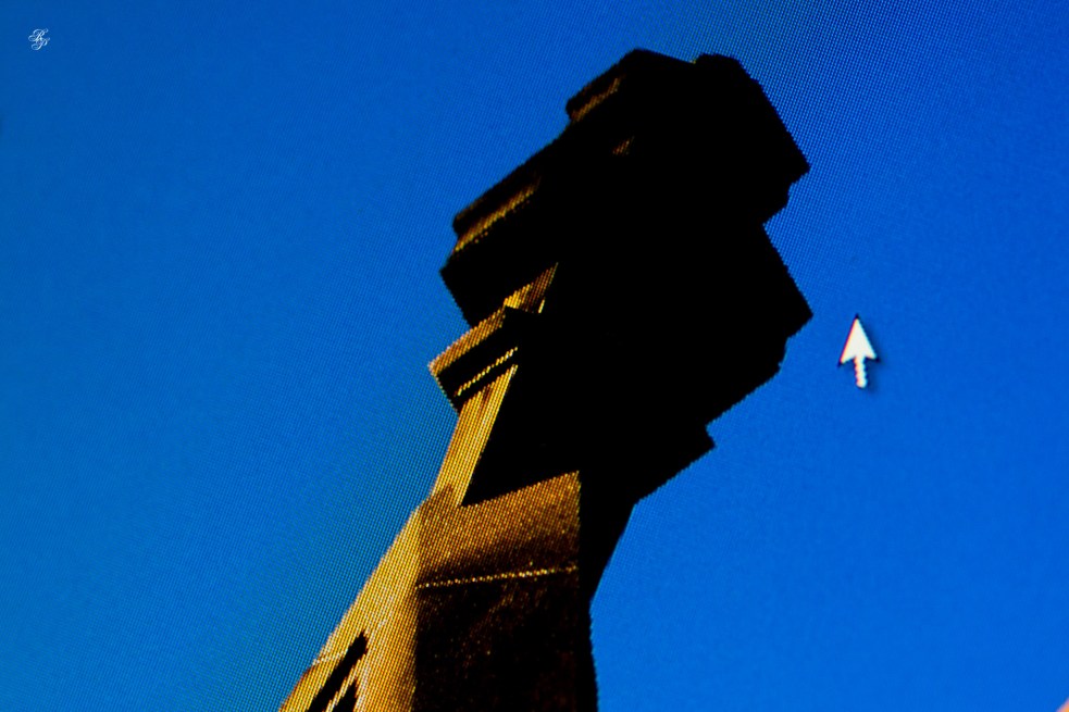 Abstract, architectural detail photographed with mouse pointer.