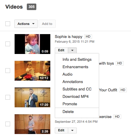 YouTube download options